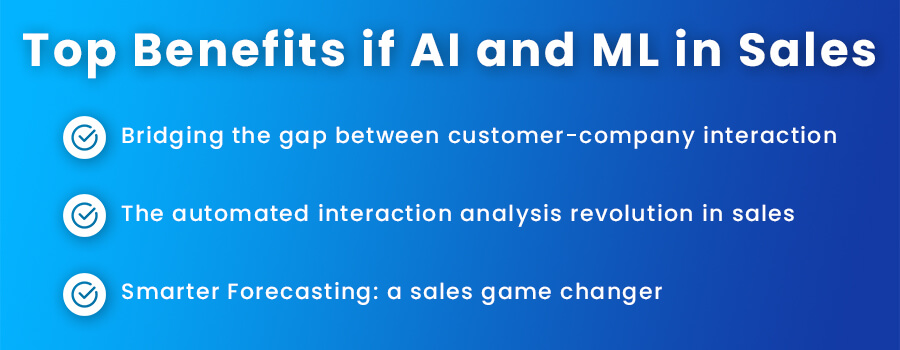 Top Benefits if AI and ML in Sales