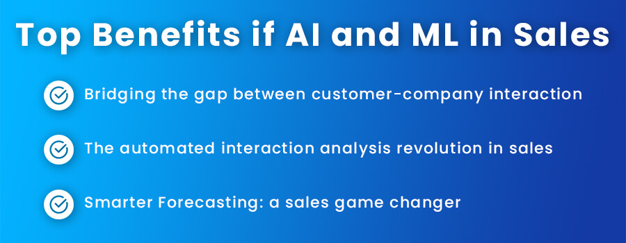 Top Benefits if AI and ML in Sales