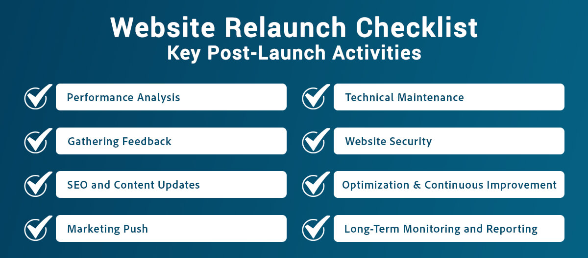 Website Relaunch Checklist Key Post-Launch Activities